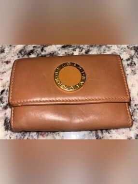 Bvlgari Brown Leather 5 Ring Key & Card Holder Keychain
